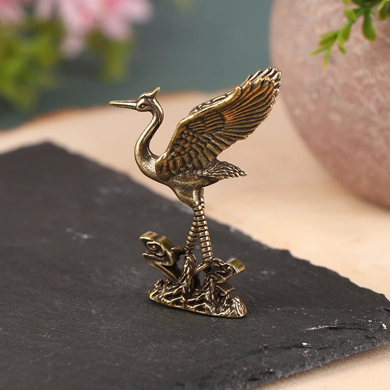 Figura de Grulla en Bronce