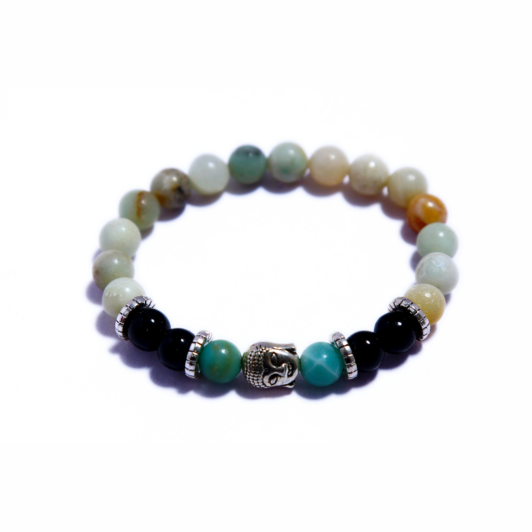 Pulsera Budda Black Charm Amazonita, un potente amuleto de sanación y protección portada