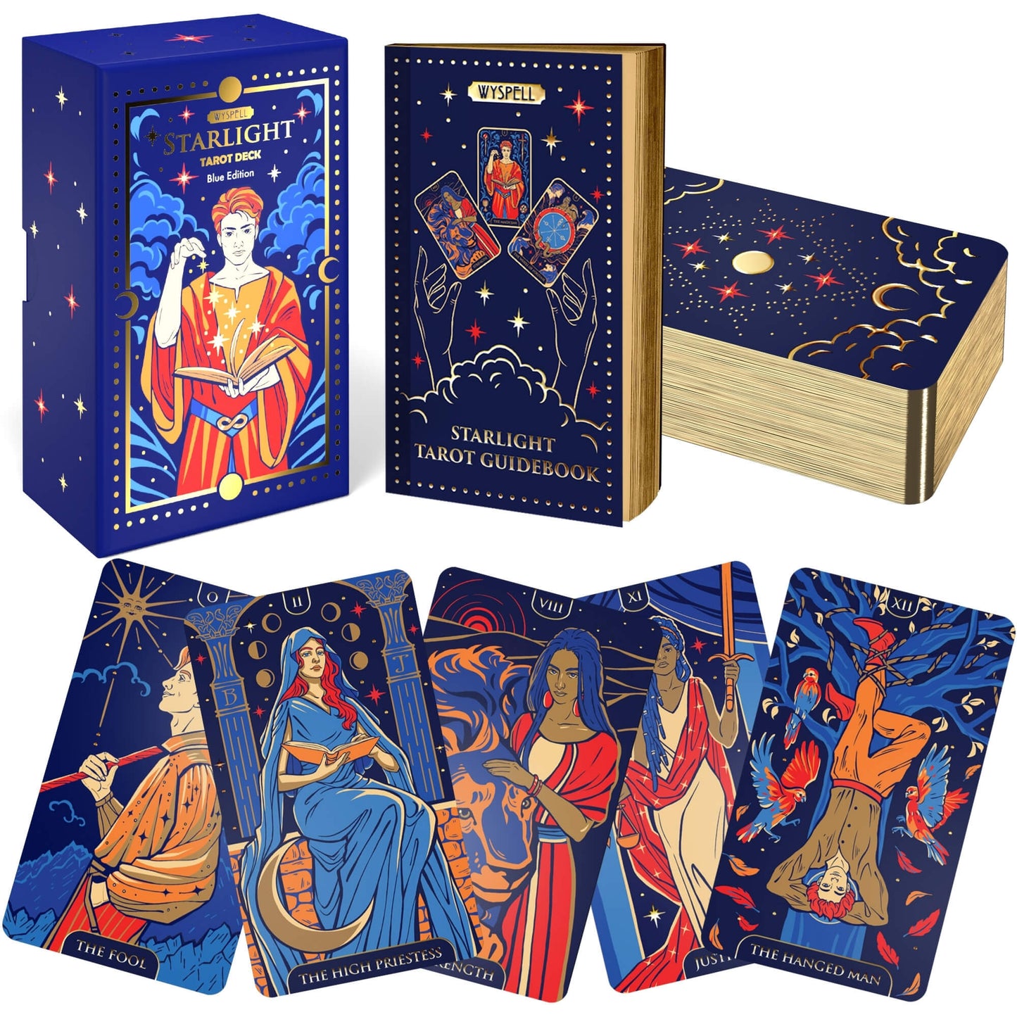 Starlight Tarot Blue Original by Wyspell Borde Holográfico