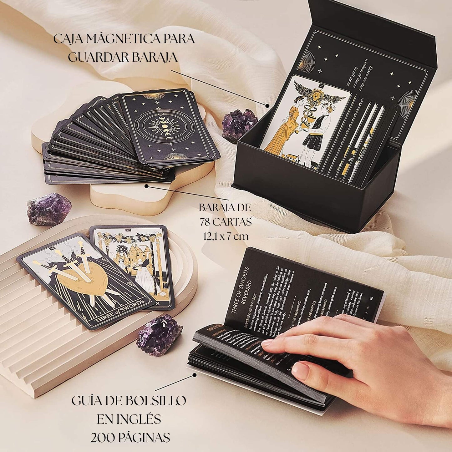 Tarot Rider Waite Wyspell Dorado Original Holográfico