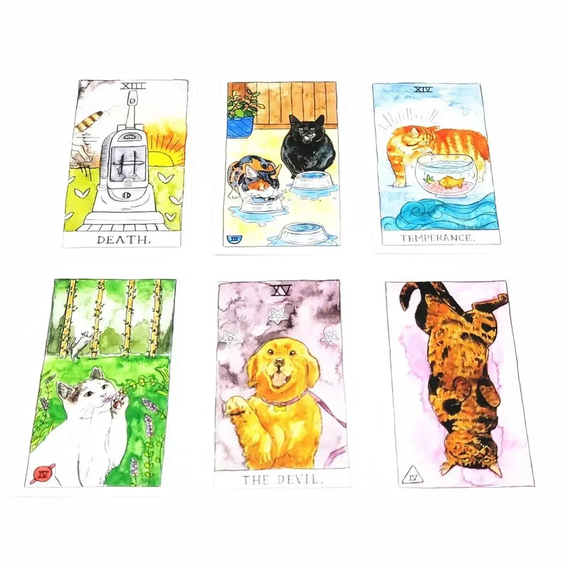 Tarot Cat 6 cartas a la vista