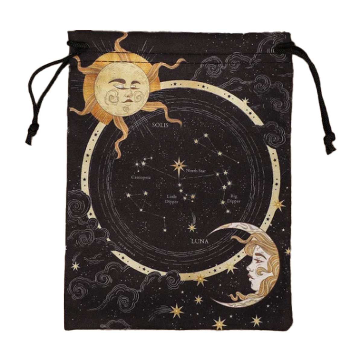 Bolsa Para Tarot Sol, Luna y Constelación