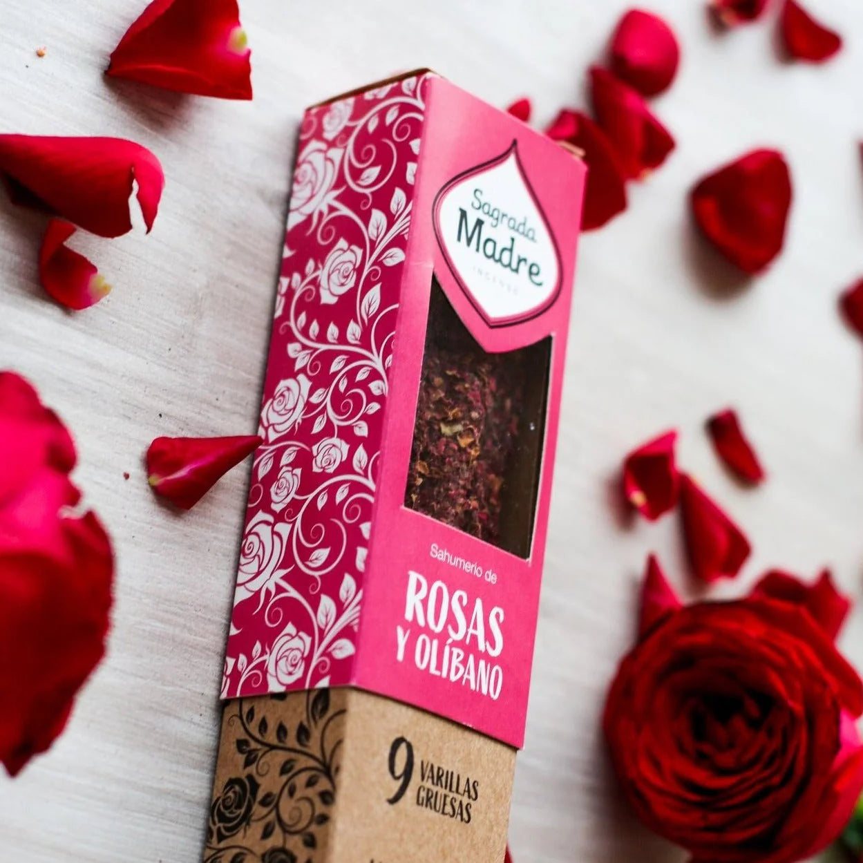 Rosas y Olíbano Incienso Herbal Sagrada Madre 9 unidades