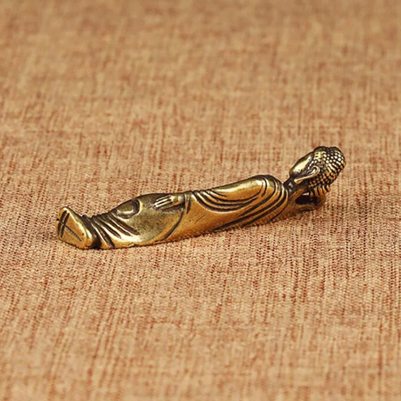 Figura de Buda Durmiente pequeño en Bronce vista desde atras