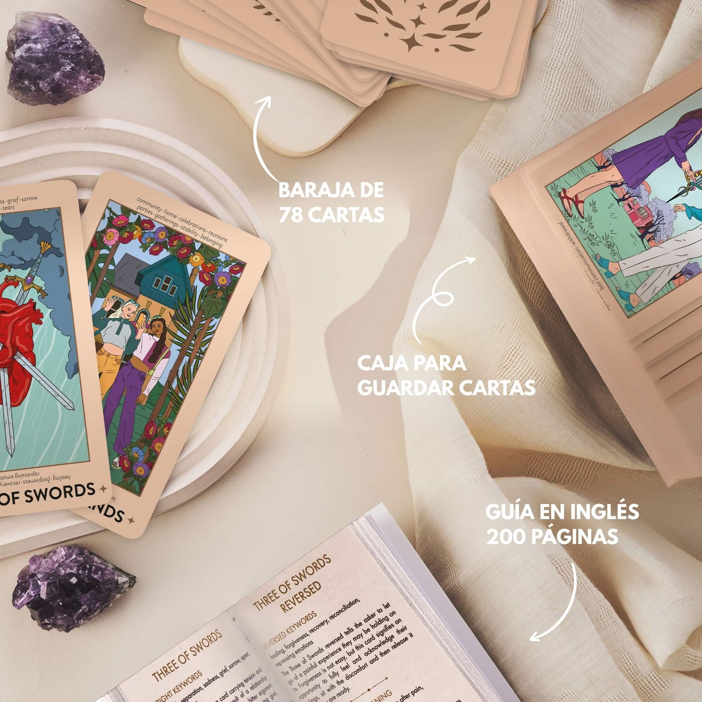 Neoteric femenine Tarot Original Borde Holográfico