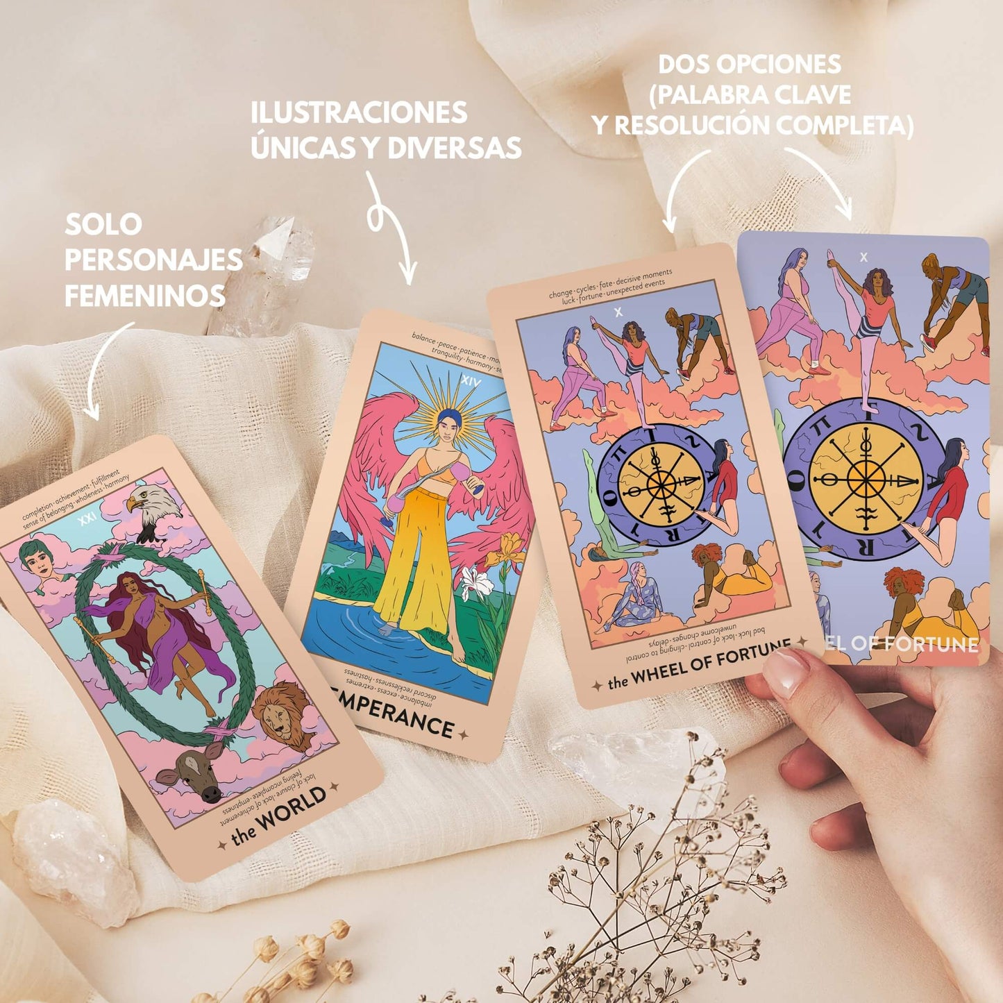 Neoteric femenine Tarot Original Borde Holográfico