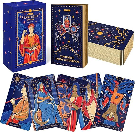 Starlight Tarot Blue Original by Wyspell Borde Holográfico