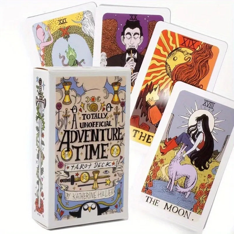 tarot aventure time portada caja y 4 cartas a la vista